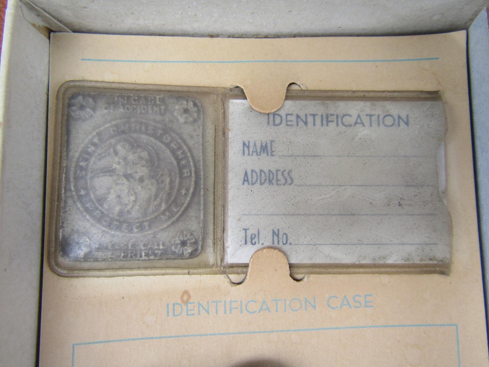 Vintage Orig NOS Dashboard Jesus & St. Christopher ID Auto Kit Chevy Ford Mopar