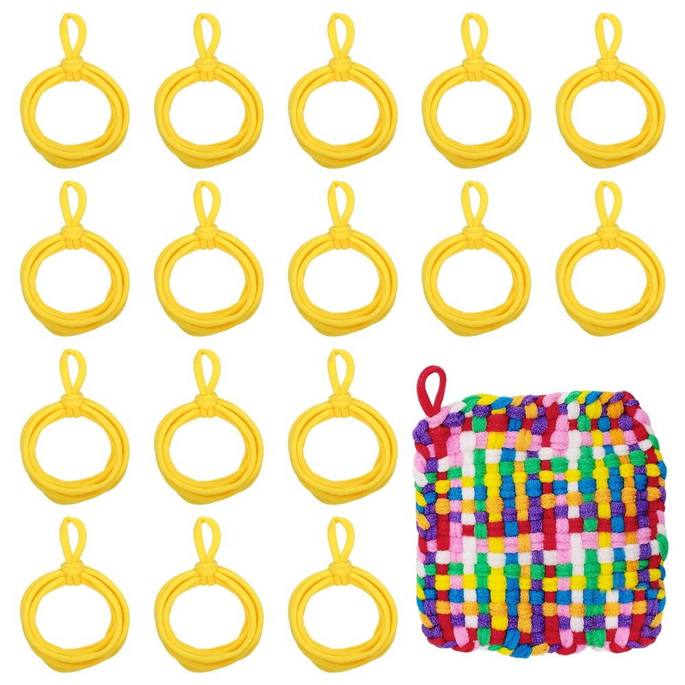 100 Pcs Potholder Loom Refill Loops, Elastic Potholder Weaving Loops, Yellow