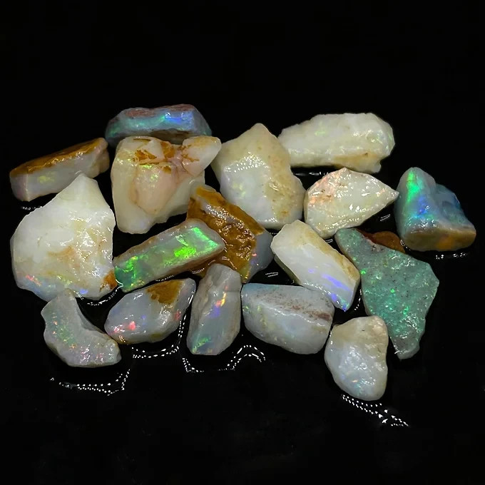 Flashy Rough Australian Coober Pedy Opal Stone Parcel