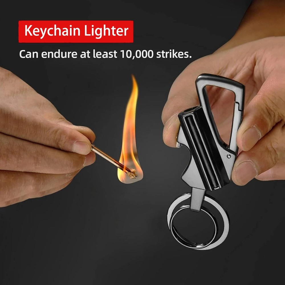 Permanent Match Infinity Lighter, Keychain Lighter with One Size, Black*2