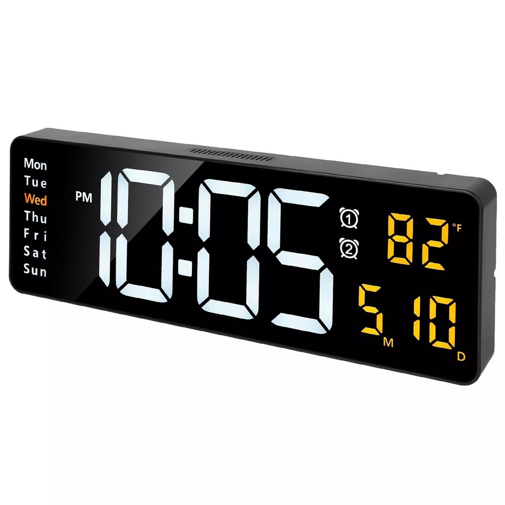 16" Large Digital Wall Clock with Remote, Large Display LED Wall Clock Timer USA
