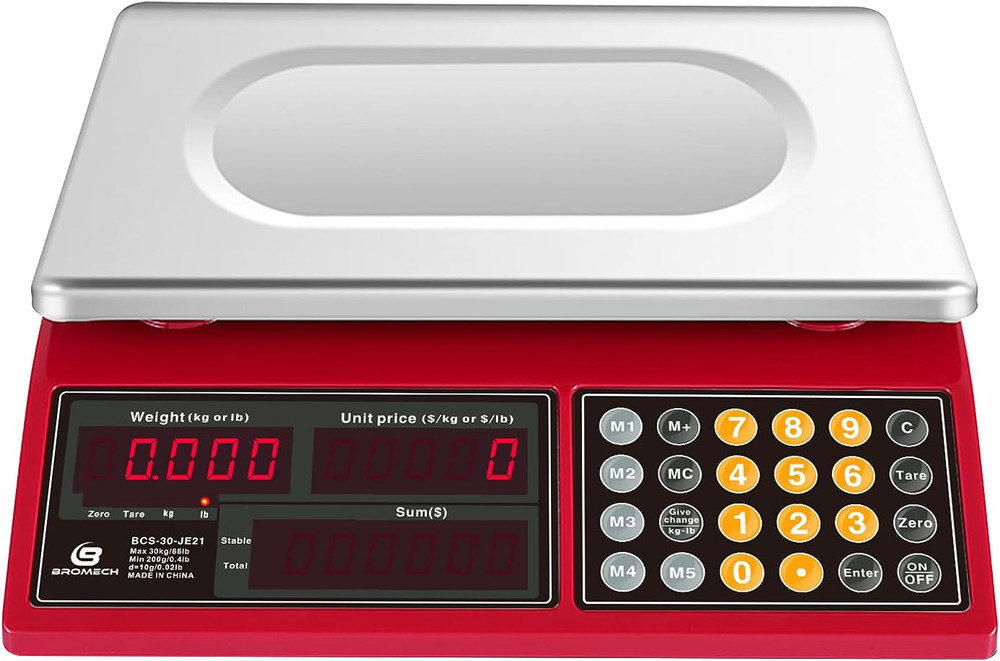 Price Computing Scale 66Lb Digital Rechargeable Commercial Kitchen Weight for Pr