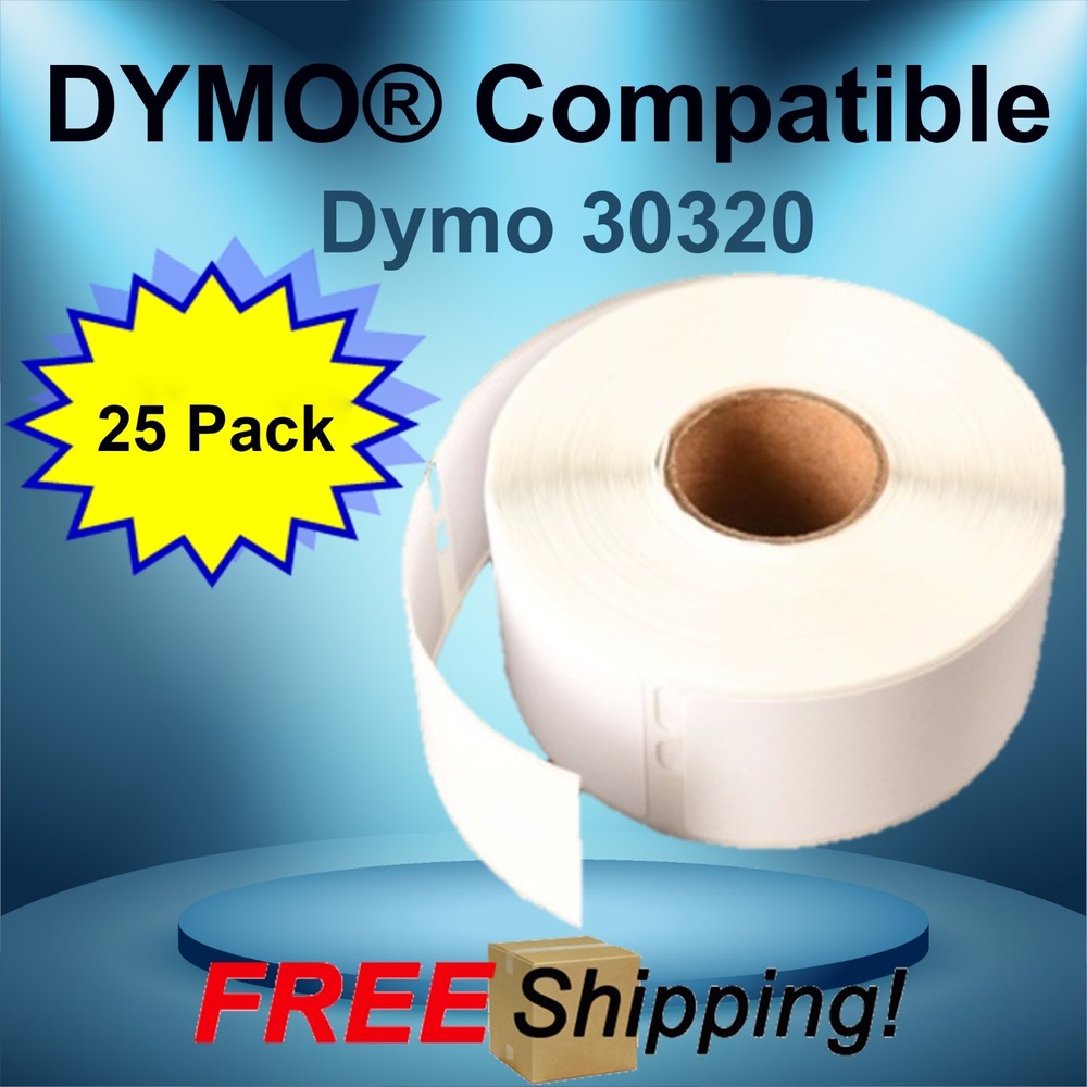 Dymo® Compatible 30320 Postage Labels CoStar® 25 Rolls White Rectangular Shaped