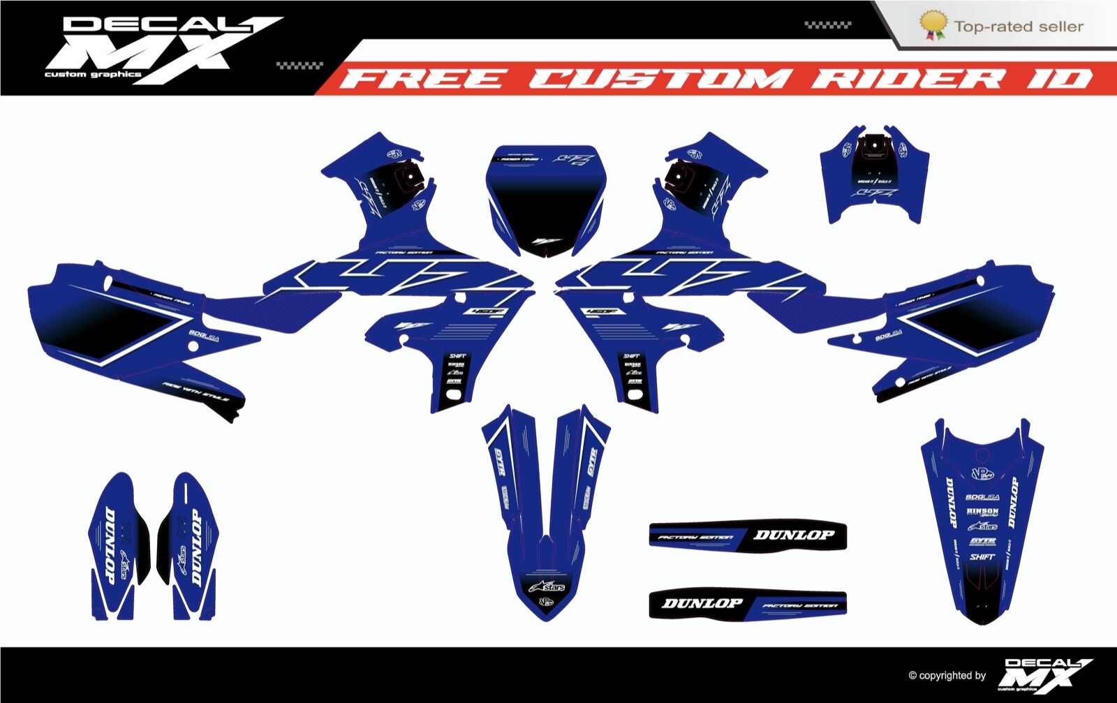 FITS YAMAHA YZ250F (2019 to 2023) YZ450F (2019 to 2022) graphic kit decal yzf yz