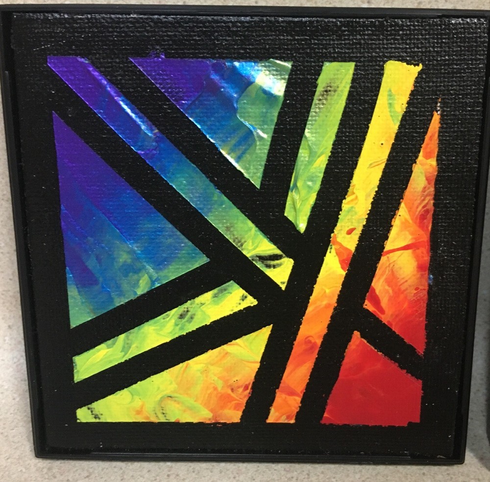 Handpainted rainbow art