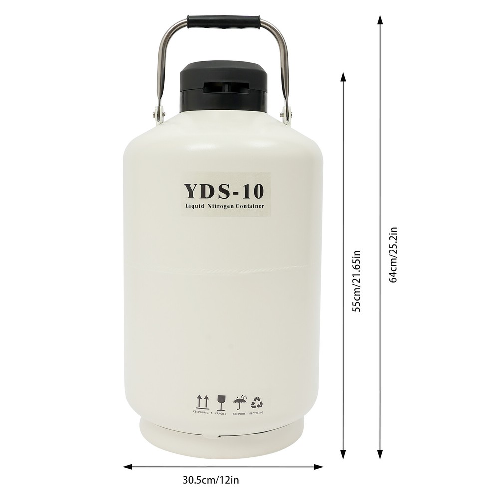 10L Liquid Nitrogen Tank Nitrogen Cryogenic Container Liquid Nitrogen Container
