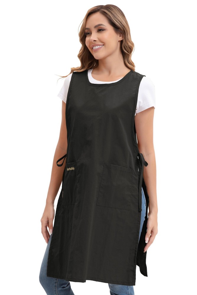 Oversize Waterproof Apron with Pockets Polyester Chef Apron for Cooking
