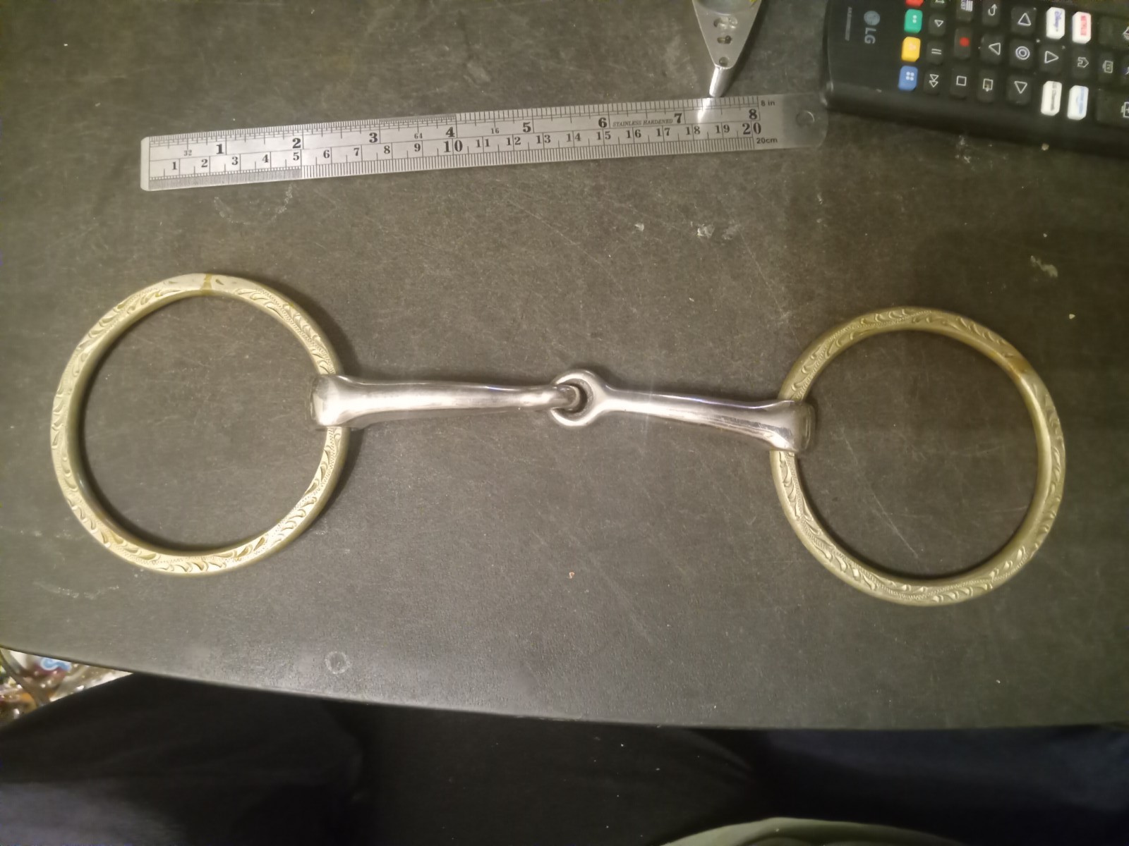 loose ring snaffle bit 5 in stainless mouth engraved nickel rings show bit