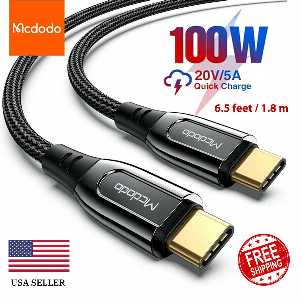 PD 100W 5A Mcdodo Type-C to Type C Fast Charging Data Sync Charger Cord