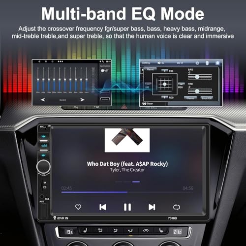 Double Din Car Stereo with Bluetooth and Wired Mirror Link + Multiple UI