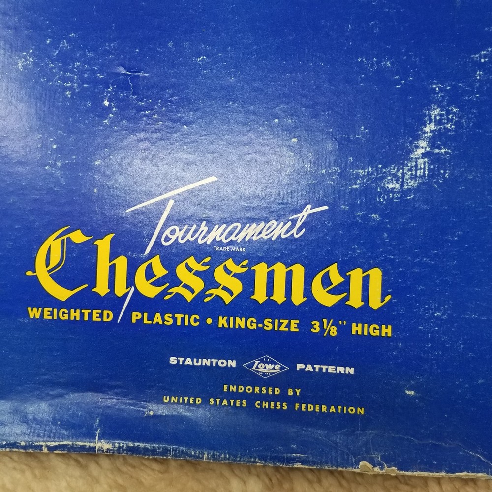 VTG E.S. Lowe Staunton Pattern Tournament Chessmen - 2 Complete Set w/ 1 Box