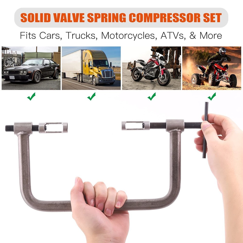 Tanstic 12Pcs Valve Spring Compressor with Valve Lapper Set Auto Compression ...