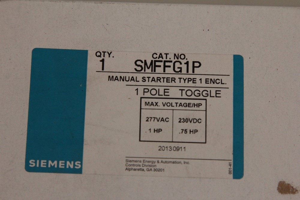 Siemens SMFFG1P Manual Starter Switch with Pilot Light