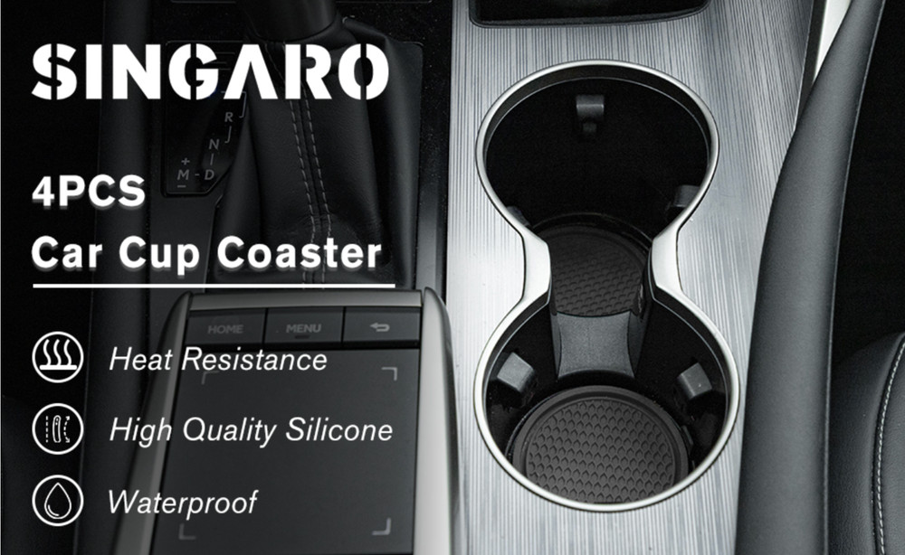 SINGARO Car Cup Coaster, 4PCS Universal Non-Slip Cup Holders Embedded