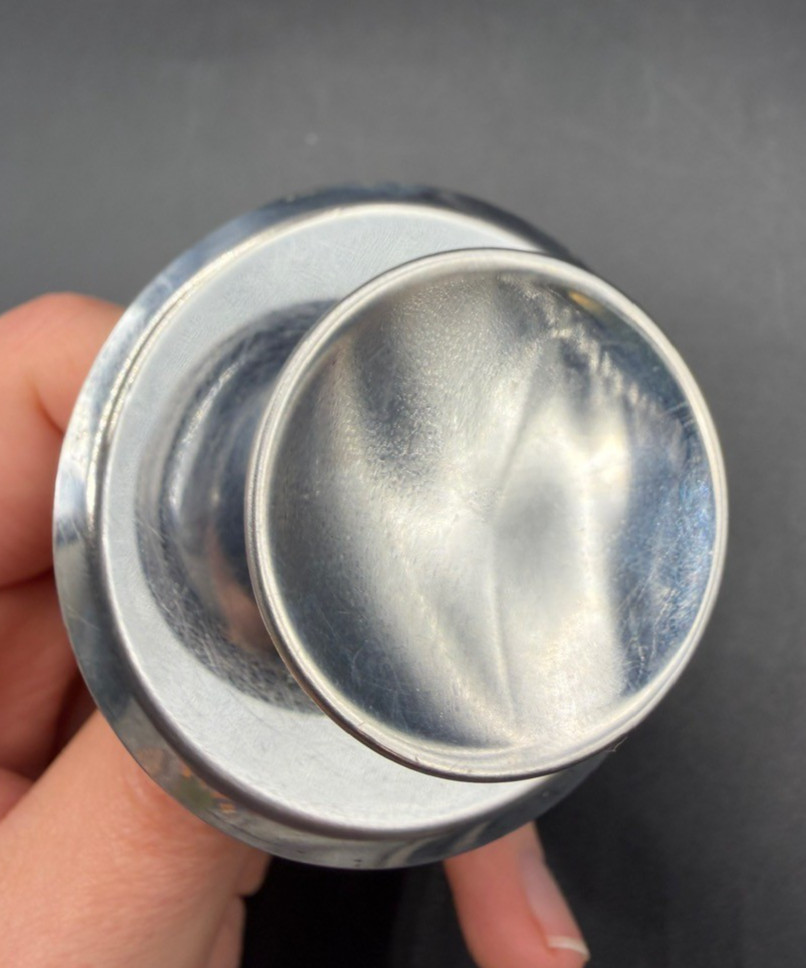 3 Vintage Chrome Concave Round Pull Knobs w/ Matching Backplates & Screws.