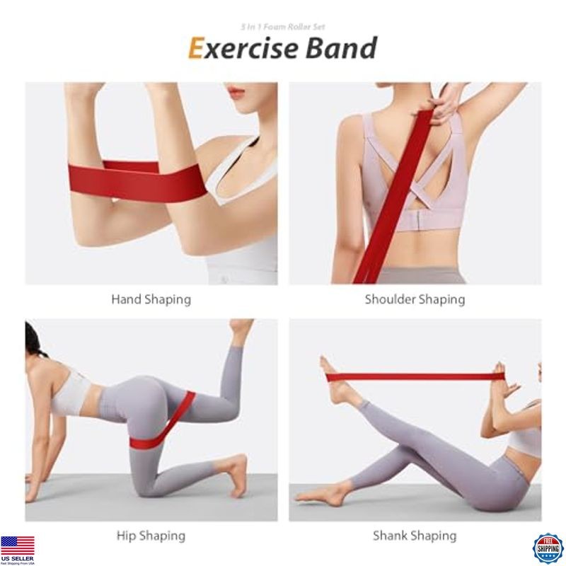 5-in-1 Foam Roller Set - Deep Tissue Massage, Trigger Point Therapy & Stretch