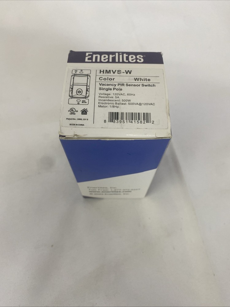 Enerlites HMVS-W Vacancy PIR Sensor Switch Single Pole