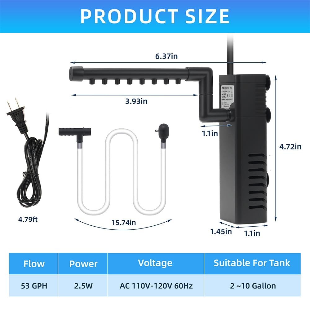 Submersible Internal Aquarium Filter Multiple Function Powerful Pump Fish Tan...
