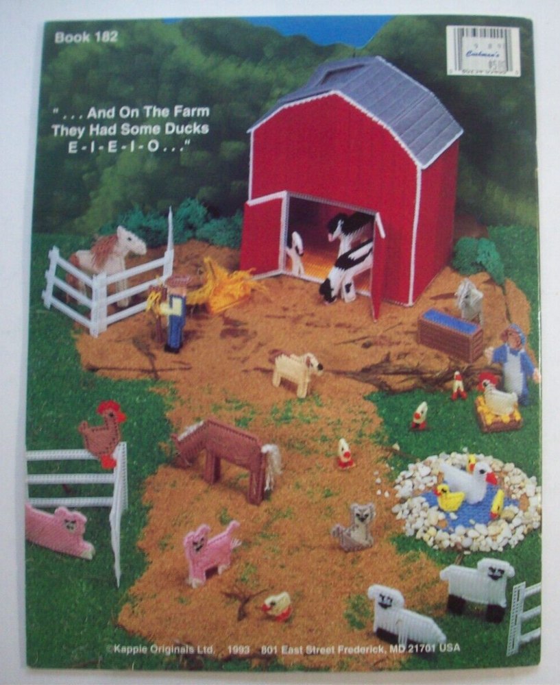 Old McDonald's Farm w animals plastic canvas pattern