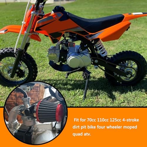 PZ22 Carburetor Carb Air filter Throttle Handle Grips Cable Kit for 110cc Red