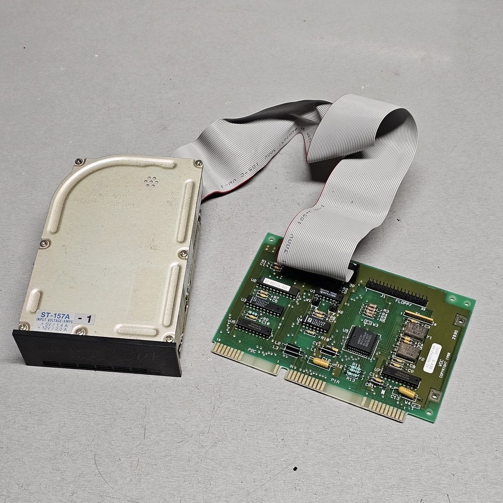 Seagate ST-157A 44MB IDE Hard Drive with ISA Controller Card & Cable (Untested)