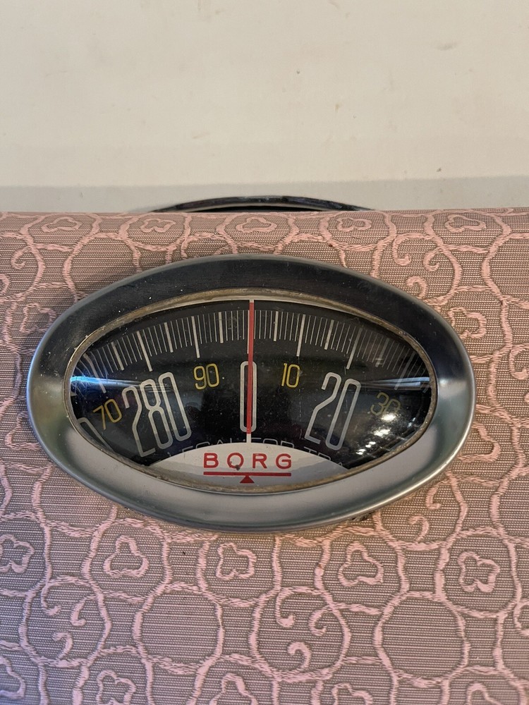 Vintage Working BORG Pink/Redish Bathroom Scale