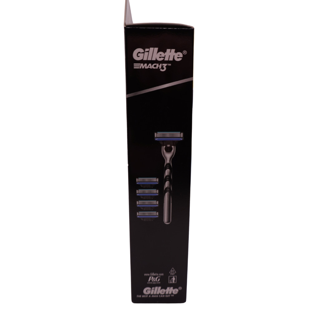 Gillette Mach3 Mens Razor Handle + 5 Razor Refill Cartridges