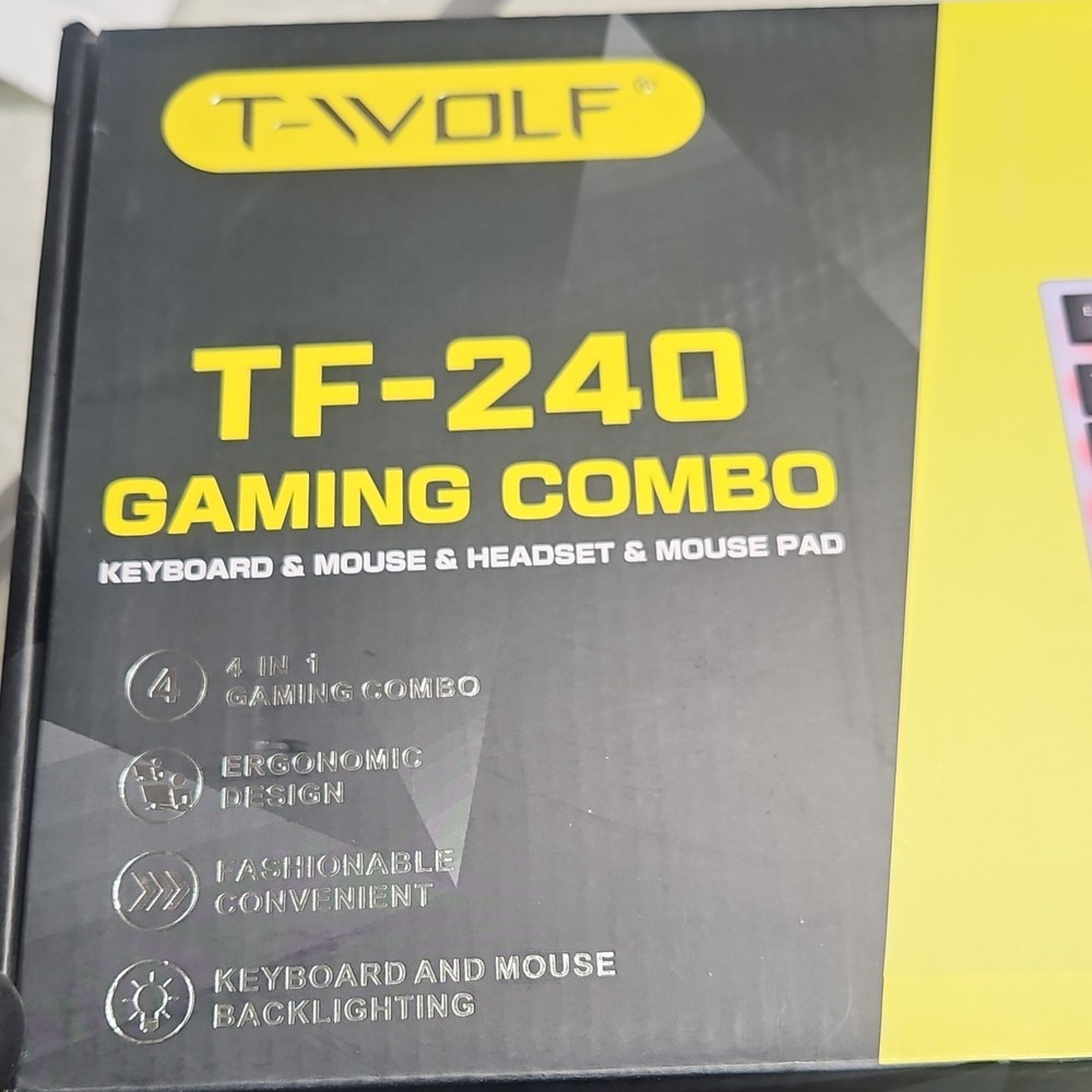 T-WOLF TF-240 Wired Gaming Combo Keyboard, Mouse, Headset & Mouse Pad Backlit