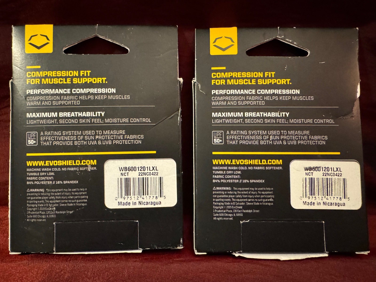 *Read* 2x EvoShield UPF 50+ Compression Arm Sleeve - Adult Large L/XL - Black