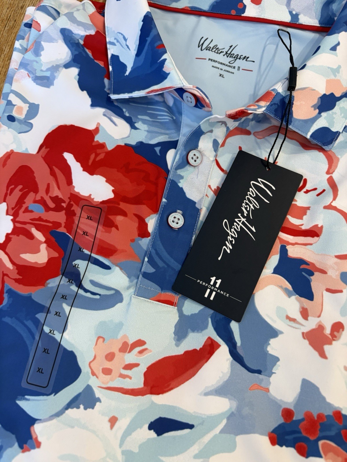 Walter Hagen Performance 11 Men's Golf Polo Shirt Floral XL