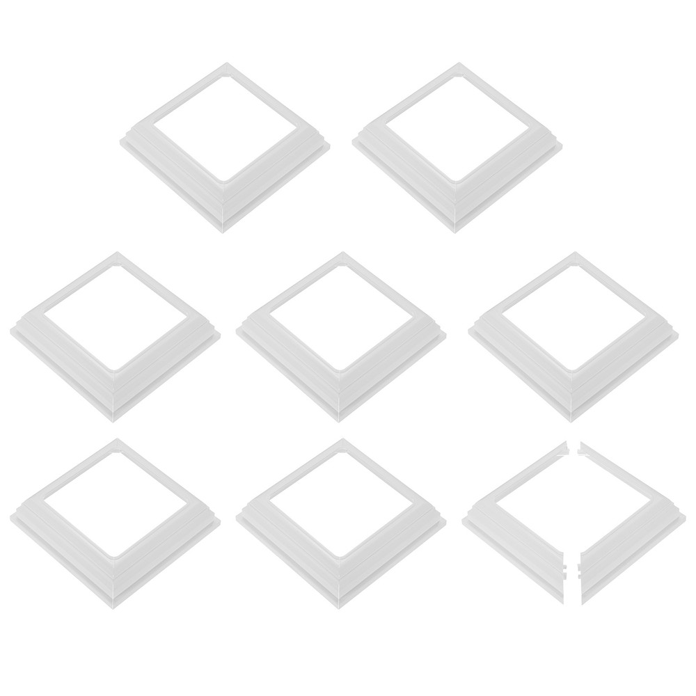 8Pcs Post Skirt, 4"x4" Plastic Base Cover Split Style, White