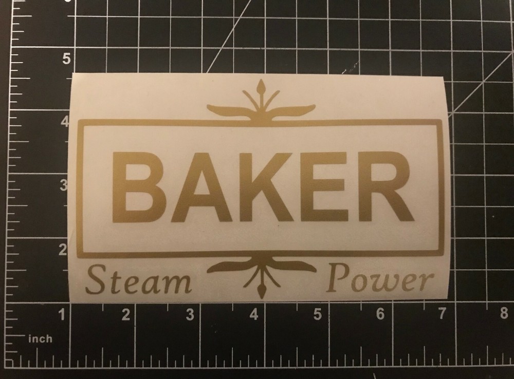 "Baker Steam Power" Vinyl Decal - Steam Traction Engine Threshing