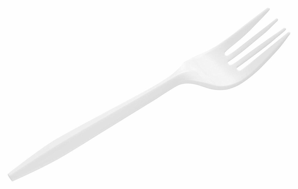 2000 Pack - Disposable Heavy Weight Individually Poly Wrapped White Fork
