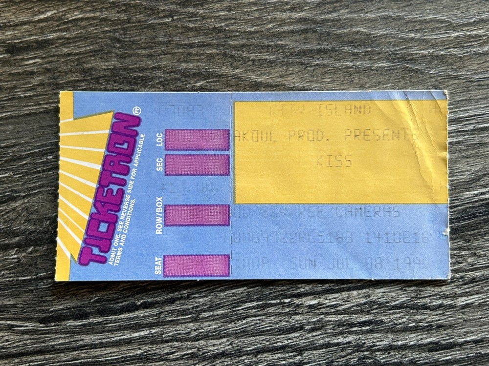 KISS TICKET STUB Harrisburg PA 1990 Hot In The Shade Concert Tour Vintage Kiss B
