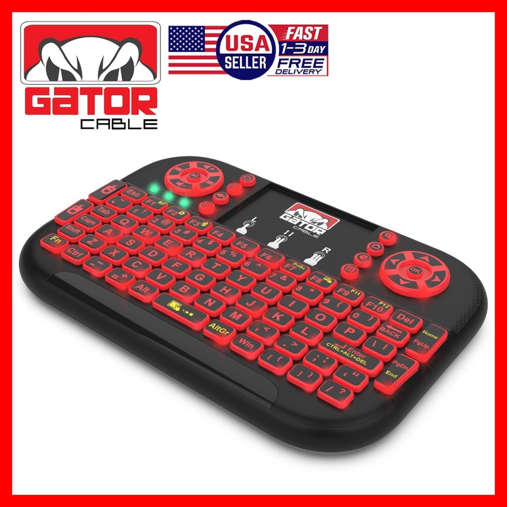 Mini Wireless Bluetooth Keyboard Remote Touchpad Smart-TV Android TV PC Backlit