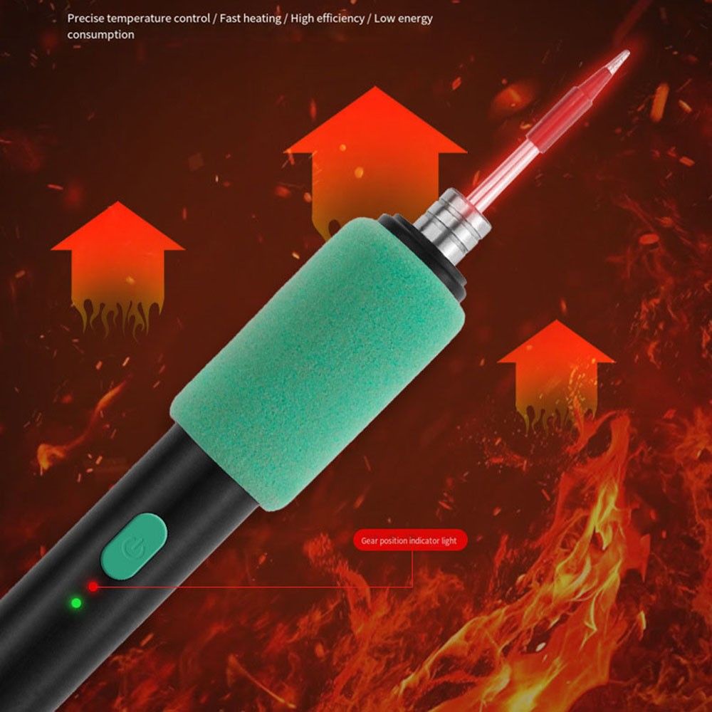 Portable Cordless Soldering Iron Kit with Replaceable Tip for Circuit Board Repa