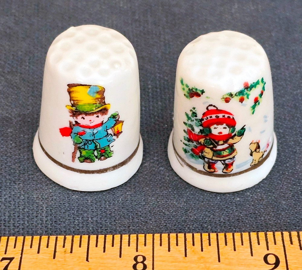 Charming 2pc Ceramic Thimbles