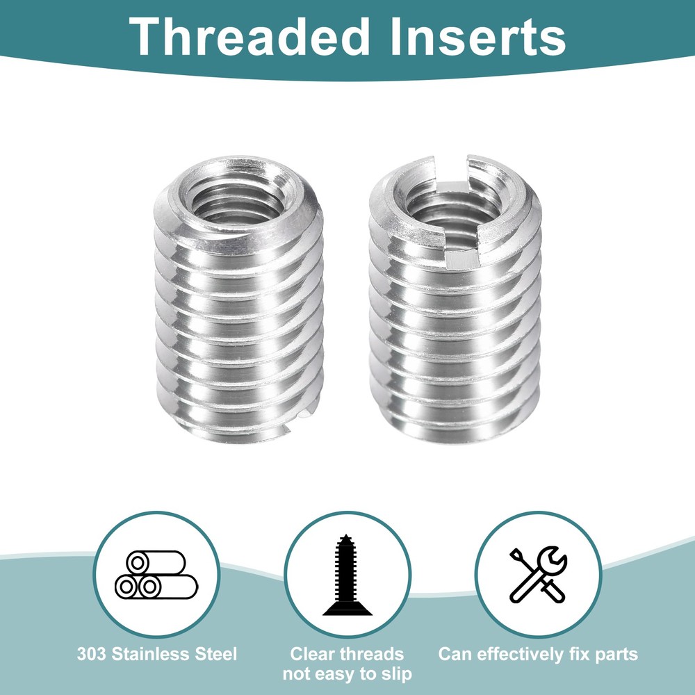 8Pcs Threaded Inserts, M5-0.8x12 & M8-1.25x12 Thread Repair Insert