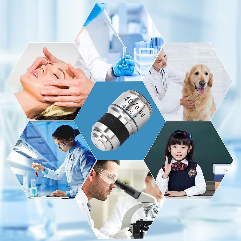 Microscope Objective Lens Biological 40X 185 Achromatic Standard RMS Thread New