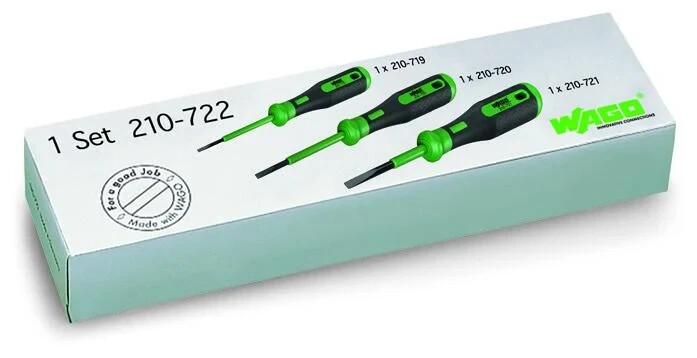 WAGO 210-722 Operating Tool Set with Partially Insulated Shaft Screwdrivers