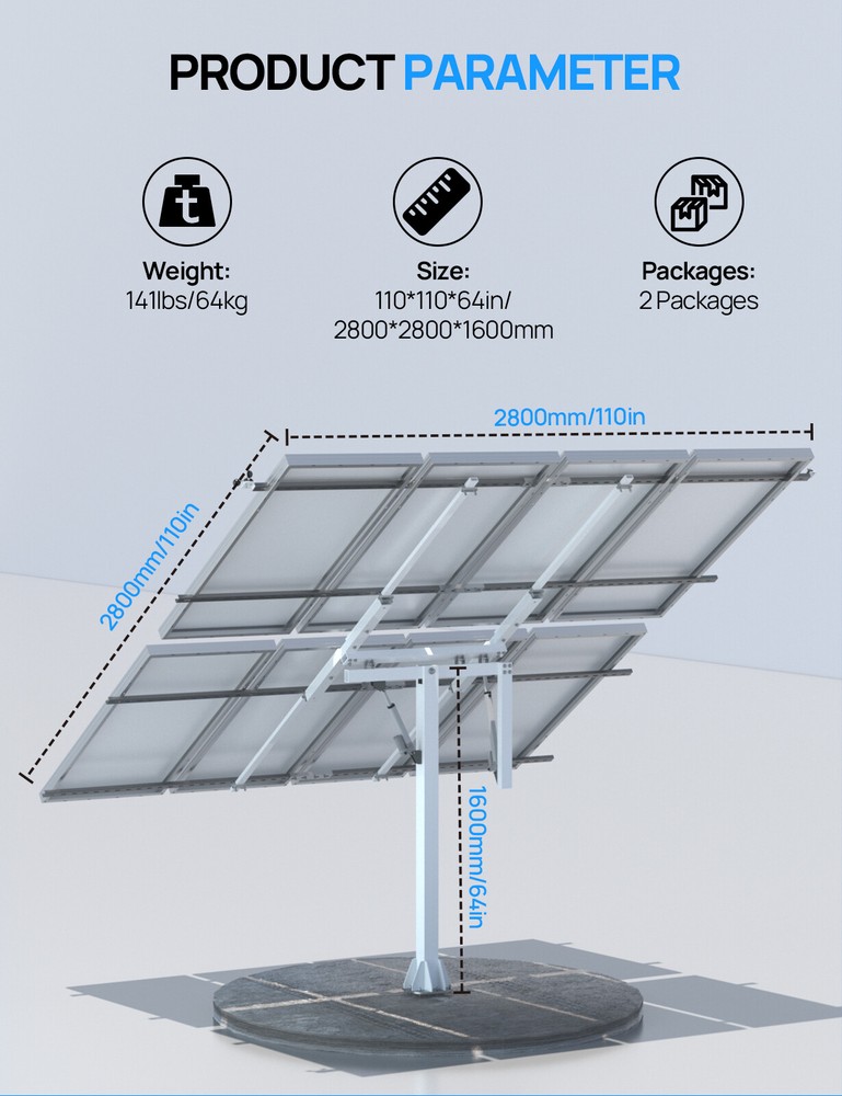 ECO-WORTHY Solar Panel Dual Axis Tracking System Tracker Controller For 10PCS