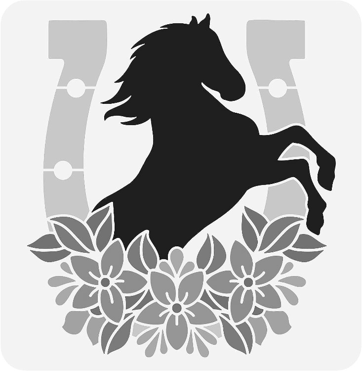 8"x9" Plastic Stencil - Horse (SA560)*****