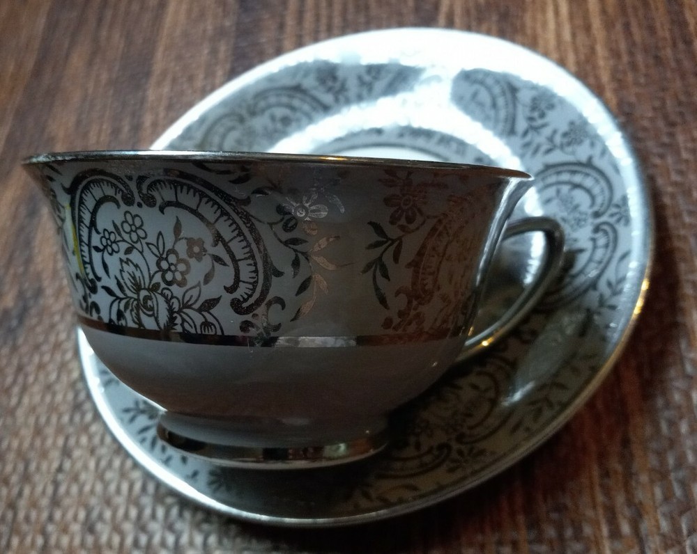 Vogue Silver Lace Cup & Saucer