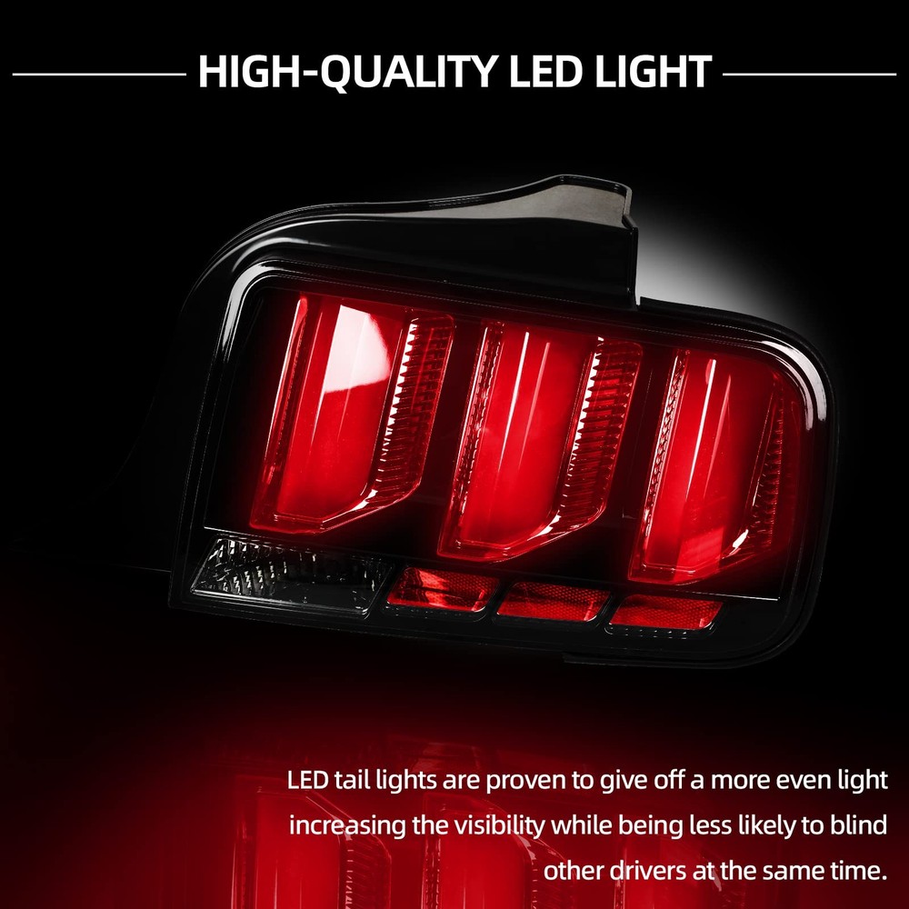 LED Smoked Tail Light for Mustang 2005-2009 Pair