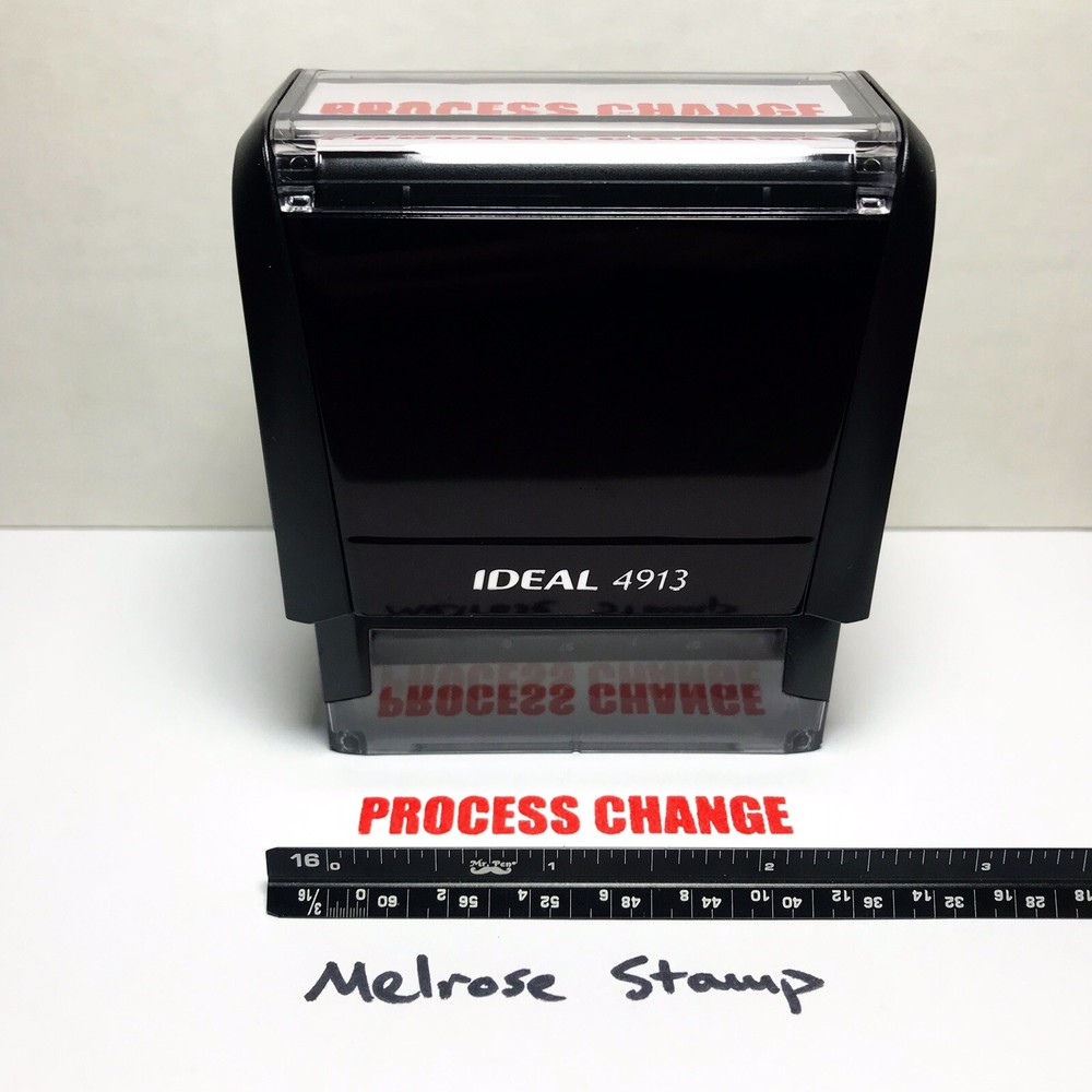 Process Change Rubber Stamp Red Ink Self Inking Ideal 4913