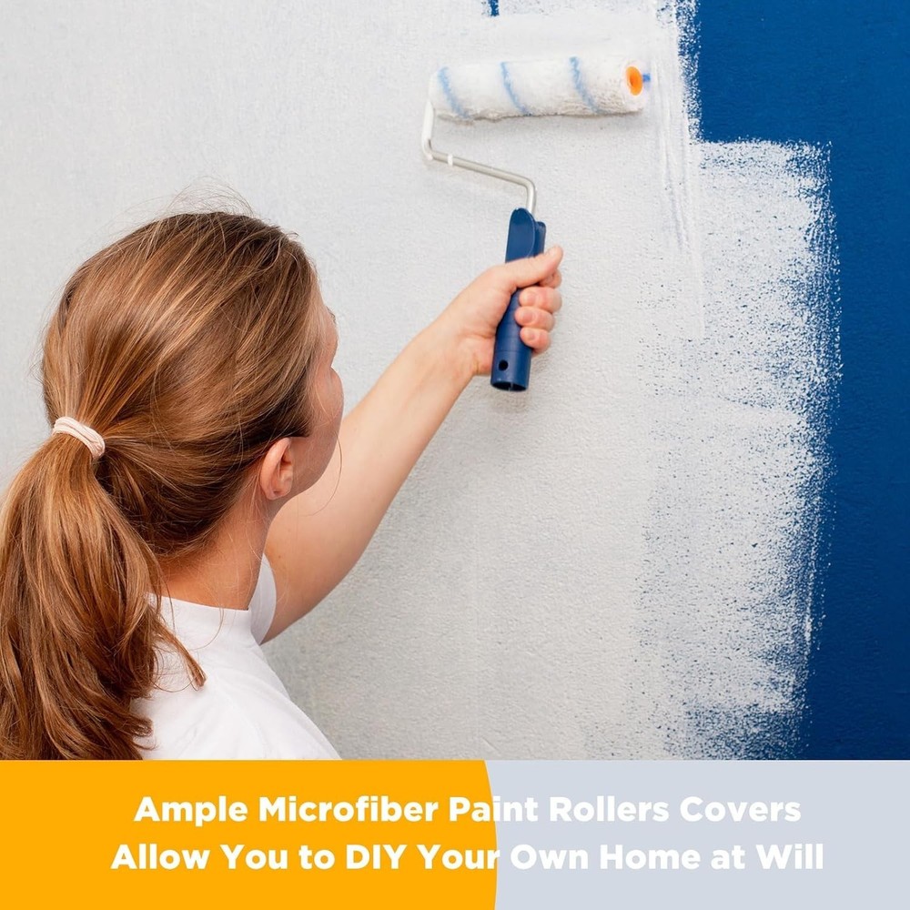 150 Pcs 6" x 1/2" Paint Roller High Density Microfiber Refills Mini Covers Paint