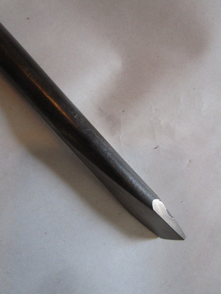 Antique Split Wood Perfect Handle Large Screwdriver, Flat Head, 16", Merit