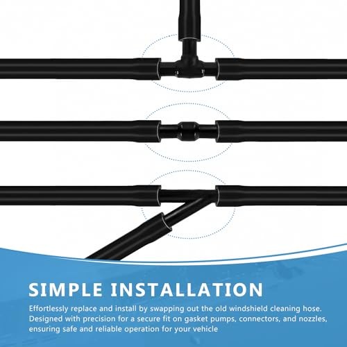 4 Meter Universal Windshield Washer Hose Kit with 12 Connectors, Flexible