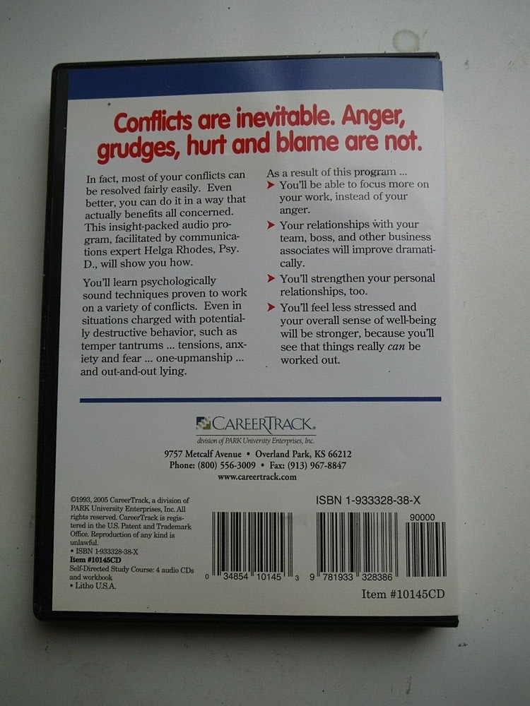 4-CD Audiobook Program: DEALING WITH CONFLICT & CONFRONTATION (2005) careertrack