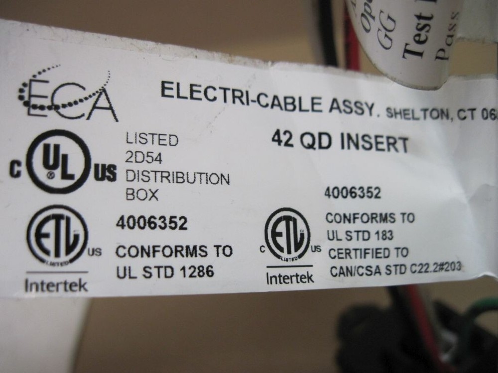 ECA Electri-Cable Assy 42 QD Insert Daisylink Quick Disconnect Power Feed Insert